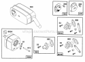Mufflers And Deflectors Diagram and Parts List for 402445-1208-03  Briggs and Stratton Engine